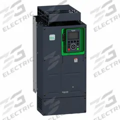 SCHNEIDER Variable Frequency Drive: In Phase Three, Out Phase Three, 30 hp, IP20, No Bypass, Compact (MPN ATV930D18S6). Key specifications — Style: Compact; Color: Black/Green; Output Phase: Three.