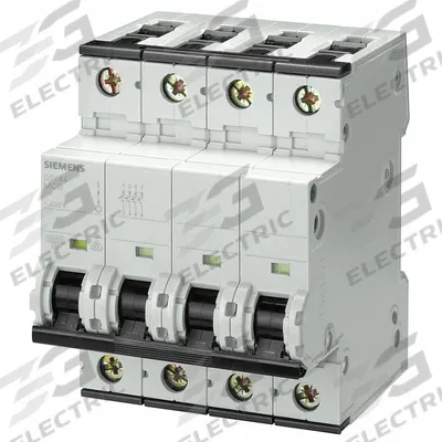 Siemens Supplementary Protector: 0.3 A Amps, 72V DC, 10kA at 400V AC, Screw Clamp - C-Curve, 4-Pole UL1077 DIN Rail-Mount Supplementary Protectors