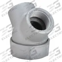 APPLETON ELECTRIC Capped Elbow - Haz Loc: Aluminum, Powder Coated, 1 1/4 in Trade Size, NPT (MPN ELBY-125A). Key specifications — Material: Aluminum; Finish: Powder Coated; Ends - Hazardous Fittings: 1-1/4 in FNPT x 1-1/4 in FNPT; Brand: APPLETON ELECTRIC.