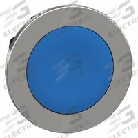 SCHNEIDER Flush Push Button: Blue, 30 mm Mounting Size, Metallic, Maintained (MPN ZB4FH06). Key specifications — Brand: SCHNEIDER; Action: Maintained; Series: XB4; Push Button Material Type: Metallic.