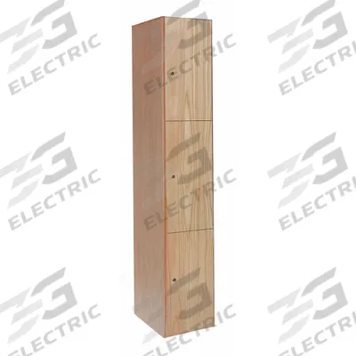 HALLOWELL Wardrobe Locker: 15 in x 18 in x 72 in, Solid, 3 Tiers, 1 Units Wide, Keyed - Solid Wood Wardrobe Lockers