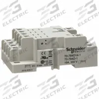 SCHNEIDER Relay Socket: 16 A Rating, DIN-Rail Socket Mounting, 14 Pins, F Socket, Std, Finger Safe (MPN 70-784D14-1). Key specifications — Brand: SCHNEIDER.