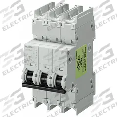 SIEMENS Miniature Circuit Breaker: 0.5 A Amps, 60V DC, 14 kA, Screw Clamp, D (MPN 5SJ43058HG41). Key specifications — DC Voltage Rating: 60V DC; Max. AIR Rating: 14 kA; Terminal Connection: Screw Clamp; Brand: SIEMENS.