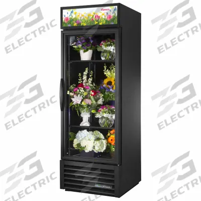 TRUE REFRIGERATION Floral Refrigerator: 78 5/8 in x 27 in x 29 7/8 in, Black, Swing - Floral Refrigerators
