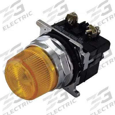 EATON Pilot Light: 30 mm Panel Mounting Size, Yellow, Incandescent - Incandescent Pilot-Lights