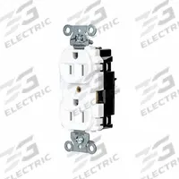 HUBBELL Receptacle: Duplex, 5-15, White, 125V AC, 15 A, 2 Pole / 3 Wire (MPN 5262STW)