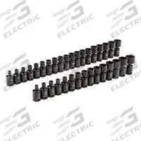 TEKTON Flex Impact Socket Set: 3/8 in Drive Size, 34 Pieces, (0) 6-Point, (0) 6-Point (MPN SID97005). Key specifications — attr1204187: TEKTON; attr1224350: 1/4 to 1 in; attr1204189: (0) 6-Point; attr1204193: (0) 6-Point; attr1226868: 3/8 in.