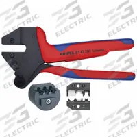 KNIPEX Solar Ratchet Crimper Kit: Solar Cable Connector, Includes Crimping Die, 7 in Overall Lg (MPN 9K 00 80 63 US). Key specifications — attr510957: Plastic Case; attr510956: Solar 4mm PV Connector (97 49 66); attr510959: 4mm PV Connector; attr510964: Solar Cable Connector; attr510969: Yes; attr510970: Yes; attr510641: KNIPEX.