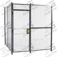 RAPIDWIRE Welded Partition Cage: 16 ft W x 16 ft D 8 ft H, Gray, 2 Sides, Powder-Coated (MPN 161682W). Key specifications — attr1283235: Yes; attr1283272: RAPIDWIRE; attr1283267: Welded; attr1283268: Complete Wire Security Cages; attr1283246: Keyed Different Cylinder; attr1283240: Out; attr1283243: Yes; attr1283254: No.