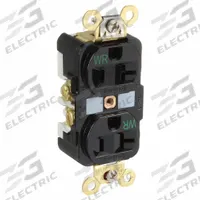 HUBBELL Receptacle: Duplex, 5-20, Black, 125V AC, 20 A, 2 Pole / 3 Wire (MPN HBL5362BKWR)
