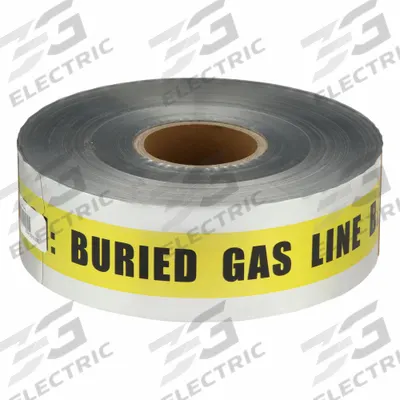 Grainger Detectable Buried Tape: 1,000 ft Tape Lg, Yellow, Aluminum - Yellow Gas Line Underground Marking Tape