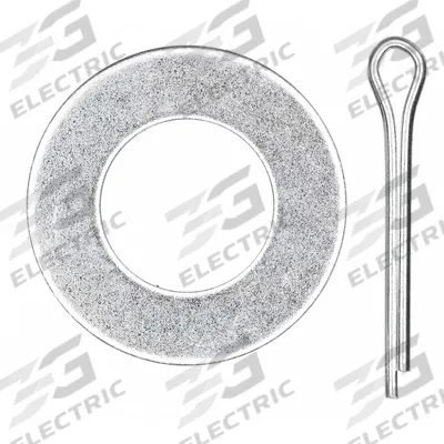 Dayton Wheel Hardware Kit: Steel, (2) Washers/Cotter Pin/Spacer, Silver - Hand Truck Wheels, Bearings, Brakes & Axles