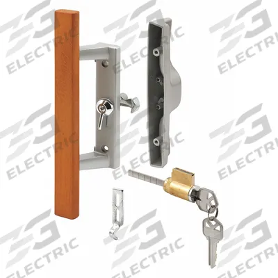 PRIME-LINE Sliding Door Lock: 2 1/8 in Lg, 2 1/8 in Wd - Recessed Handles for Sliding Doors