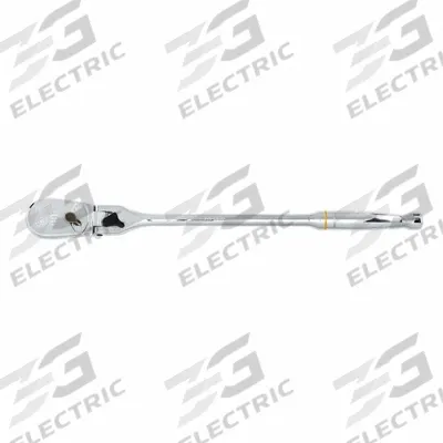 GEARWRENCH Hand Ratchet: Pear, Reversible, 16 3/4 in Overall Lg, Full Polish Chrome - Flex-Head Ratchets
