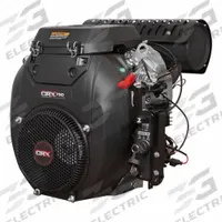 CRX Engine: Series CRX, 34.6 ft-lb Gross Torque, 21.4 hp Horsepower, Horizontal, 1 1/8 in, Electric (MPN CRX750). Key specifications — Muffler: Yes; Start Type: Electric; Shaft Diameter: 1-1/8 in; Shaft Configuration: Tapped 7/16 -20 UNF-2B; Manufacturer Part Number: CRX750.