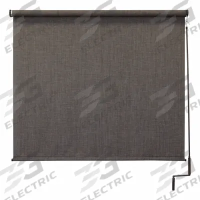 KEYSTONE FABRICS Sun Shade: Black/Gray/White, Pole and Crank, 92% UV Protection - Regal Series