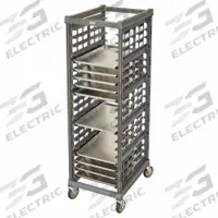 CAMBRO Bun Pan/Sheetpan Rack: 20 Slots, 3 in Betw Shelves, 350 lb Capac, 25 1/2 in Wd, 71 7/8 in Ht (MPN UPR1826F20580). Key specifications — Brand: CAMBRO; Color: Graphite; Material: Composite Plastic; Nesting: No; Pan Size: 14 x 18 in; Product Type: Ultimate Sheet Pan Rack; NSF Certified: Yes; Full Size/Half Size: Full Size.
