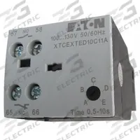 EATON IEC Timer Module: On Delay, 15 sec – 100 sec, 1NO/1NC, 200-240V AC Coil (MPN XTCEXTEEC11B). Key specifications — Maximum Voltage Rating: 240V AC; Mounting: Front; Brand: EATON; Compatible with Series: XTRE10B.