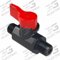 ASAHI Manual Two-Way Ball Valve: 1/4 in, PVC, Straight, MNPT x MNPT, 150 psi Max. Pressure (CWP) (MPN 1077002). Key specifications — Brand: ASAHI; Handle: Lever.