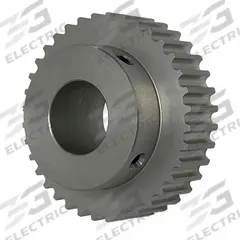 DAYTON Timing Pulley: Curvilinear, Fixed, For HTD Timing Belt Section, For 9 mm Belt Wd, 36 Teeth (MPN 36-5M09-6A8). Key specifications — Brand: DAYTON; Finish: Clear Anodized; For Belt Series: Powerhouse®.