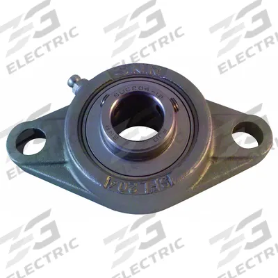 NTN 2 Bolt Flange Bearing: Radial Ball, 1 1/4 in Bore, SS, Set Screws, 5 17/32 in Lg - Food-Grade Flange-Mount Ball Bearings