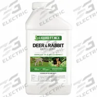 LIQUID FENCE Deer and Rabbit Repellent: Targets Deer/Rabbits, 5,000 sq ft Coverage Area, Liquid Form (MPN HG-71106). Key specifications — Brand: LIQUID FENCE; Targeted Animals: Rabbits; Form: Liquid.