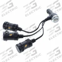 POWERDRIVE Way-3 12V Adapter with USB Port: Power Splitter and Charger, 4 Connections, 6 in Cord Lg (MPN PD9211USBBL). Key specifications — Color: Black; Includes: USB Port; Product Type: Power Splitter and Charger; Brand: POWERDRIVE; Ports: 12V Auxiliary Port.