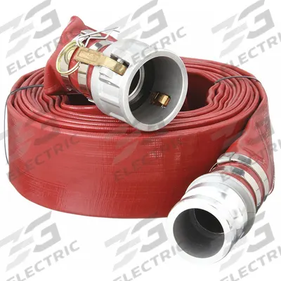 APPROVED VENDOR Water Discharge Hose: 2 in Hose Inside Dia., 50 ft Hose Lg, 150 psi, Red - PVC Water Discharge Hose Assemblies with Synthetic Fabric Reinforcement