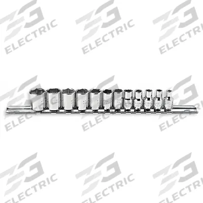 PROTO Socket Set: 1/4 in Drive, 12 Piece, 6-Point, Metric - SAE & Metric Socket Sets