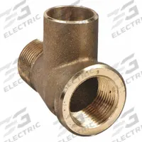 NIBCO Sweat Fitting Tee: 3/4 in Pipe x 3/4 in Pipe x 3/4 in CTS, FNPT x MNPT x Cup, Low Lead Bronze (MPN 710-3-4-LF 3/4)