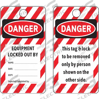 ELECTROMARK Danger Tag: Danger, Locked Out Device, Write-On Surface, English, Danger - Safety