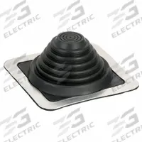 8"H-W Plastic Roof Vent Pipe Flashing: For Pitched Roof, Square Base, For 1 Pipes, 4 in Max Pipe (MPN 14052). Key specifications — Top Opening: Closed; Material - Collar: EPDM; Brand: OATEY.