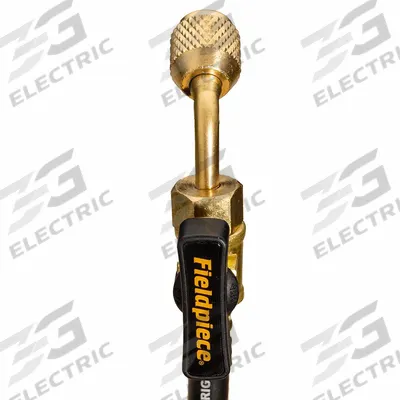 FIELDPIECE Hose: 5 ft Lg, 45° Angle, Black, Rubber, Single Hose - Evacuation & Charging Hoses