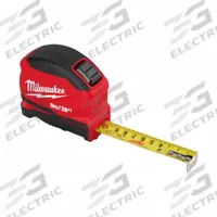 MILWAUKEE Auto-Lock Tape Measure: Nonmagnetic Single Hook Tip, 26 ft / 8 m, Metal/Stainless Steel (MPN 48-22-1826). Key specifications — attr935324: MILWAUKEE; attr942259: Red; attr935326: Tether Ready; attr935328: mm; attr935329: Inches; attr935337: Metric/SAE; attr936607: Manual Lock; attr985315: Greater than 5 m.