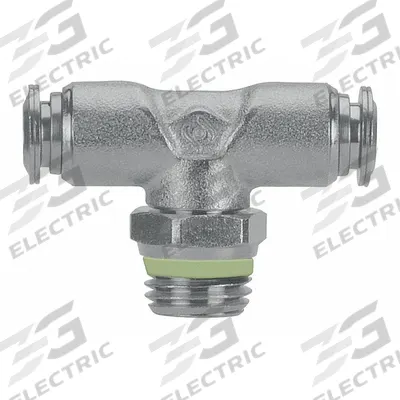 AIGNEP USA Push-Fit Tee Fitting: 10 mm OD x 10 mm OD x 3/8 in Pipe Size, Stainless Steel - Stainless Steel Tube Fittings