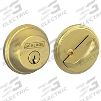 SCHLAGE Deadbolt Lock: Cylindrical, 1 3/8 in Door Thick - Max, Brass (MPN B60N 608). Key specifications — ADA Compliant: No; Brand: SCHLAGE; Cylinder Core Type: Conventional Core Cylinder; Finish: Oxidized Satin Brass, Relieved, Clear Coated; Keyway Type: C; Visual Indicator Message: No Message; Includes Core: Core Included; Ligature Resistance: Not Ligature-Resistant.