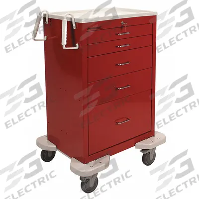 LAKESIDE General Medical Supply Cart with Drawers: Steel, (2) Swivel/(2) Swivel with Brake - General Medical Supply Carts with Drawers