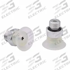 SCHMALZ Vacuum Pad Assembly: Flat, G1/8 in Vacuum Port, 2.6 mm Pad Dia, Food Grade Silicone Rubber (MPN 10.01.01.14130). Key specifications — attr1019136: 10.01.01.14130; attr1019138: SCHMALZ; attr1019139: 55 A.