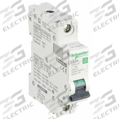 SCHNEIDER Supplementary Protector: 16 A Amps, 250V DC, 5kA at 250V DC, Screw Clamp - DC-Only Rated, 1-Pole UL1077 DIN Rail-Mount Supplementary Protectors