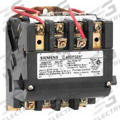 SIEMENS NEMA Magnetic Contactor: Non-Reversing, 3 Poles, NEMA Size 4, 135 A (MPN 40JG32AA). Key specifications — Brand: SIEMENS.