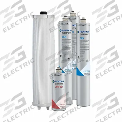 EVERPURE Water Filter Cartridge Kit: 0.5 micron, 11.25 gpm, 20 5/16 in Overall Ht - Quick Connect & Cartridge Kits for Multi-Purpose Water Filter Systems