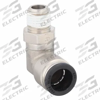 PARKER Push-Fit Elbow Fitting: 1/2 in OD x 1/4 in Pipe Size, Push-to-Connect x MNPTF - Nickel-Plated Brass Tube Fittings