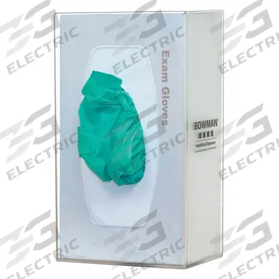 BOWMAN DISPENSERS Glove Dispenser: Polycarbonate, 5 7/8 in Overall Wd, 5 7/8 in Overall Ht - Clear-View Wall-Mount Boxed Glove Dispensers