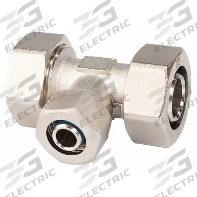 RAPIDAIR Compression Tee Fitting: 31/32 in OD 31/32 in OD 31/32 in OD Fitting Size, Reducer - Compressed Air System Brass Compression Tube Fittings