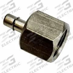 MEM-CO Mini Barb Fitting: 3/8 in Pipe x 3/8 in ID Size, FNPT x Tube, Brass, 15/16 in Overall Lg (MPN 3/8FLB8-NP). Key specifications — Brand: MEM-CO.