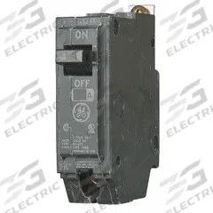 GE Miniature Circuit Breaker: THQB, 45 A, 120/240V AC, Single Phase, 10kA at 120/240V AC, Std (MPN THQB1145). Key specifications — attr195972: 45 A; attr195973: 120/240V AC; attr195974: Single; attr195975: 10kA at 120/240V AC; attr195976: Lighting Panels.