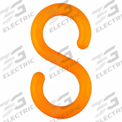 APPROVED VENDOR S-Hook for Plastic Chain Barrier: Orange, 2 93/100 in Overall Lg - S-Hooks for Plastic Chain Barriers