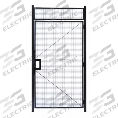 WIRECRAFTERS Hinged Door: 12 1/2 ft H x 4 3/8 ft W x 2 in D, Gray - WireCrafters Welded-Wire Partition Components
