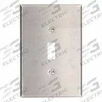 LEVITON Wall Plate: Toggle, 1 Gang, Jumbo Size (MPN 84101-40). Key specifications — Brand: LEVITON; Material: Stainless Steel.