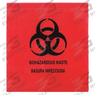 MEDEGEN MEDICAL PRODUCTS Specimen Transfer Bag: LDPE, Biohazard, 1.75 mil Thick, Red, 12 in Overall Ht - Single Pouch Specimen Transfer Bags